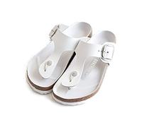 Birkenstock Gizeh Big Buckle Natural Leather Engraved Sandal White 36EUR/230mm/23cm