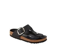 Birkenstock Gizeh Big Buckle Oiled Leather Sandal, Black, Size 6, Women Black