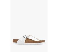 BIRKENSTOCK Gizeh Birko-Flor White Sandals Size: 39, Colour: White Fab