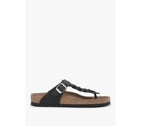 BIRKENSTOCK Gizeh Braided Black Oiled Leather Toe Post Sandals Colour: