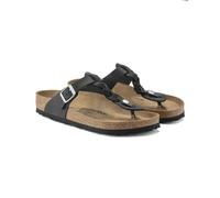 BIRKENSTOCK Gizeh Braided Black Oiled Leather Toe Post Sandals Colour: