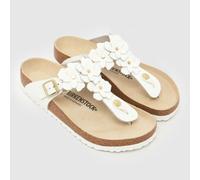 BIRKENSTOCK Gizeh Flowers Sandals in White UK 6 (EU 39)