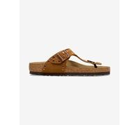Birkenstock Gizeh Rivet Suede Leather narrow fit sandals warm brown women - 39