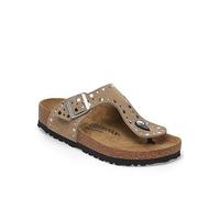 Birkenstock Gizeh Rivet Suede Sandal - Taupe, Natural, Size 7, Women Natural