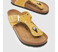 BIRKENSTOCK Gizeh Suede Rivet Sandals in Yellow UK 6 (EU 39)