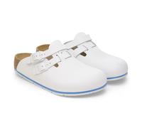 BIRKENSTOCK KAY PRO WHITE REGULAR/WIDE WIDTH NON-SLIP LEATHER WORK CLOGS