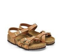 BIRKENSTOCK KUMBA KIDS GRAINED PECAN MEDIUM/NARROW WIDTH SANDALS WOMEN CRISSCROS