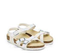 BIRKENSTOCK KUMBA KIDS SHINY LIZARD WHITE SANDALS WOMEN