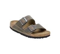 Birkenstock - Leather sandals - Arizona Oiled Leather Narrow Faded Khaki for Women in Leather - Size 5,5 UK Khaki 5.5 UK