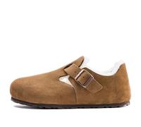Birkenstock London Shearling Suede Leather Narrow Fit 'Tea' 1014963 6-6.5