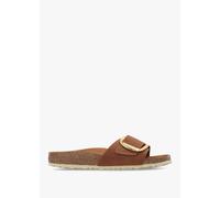 BIRKENSTOCK Madrid Big Buckle Cognac Waxy Leather Mules Size: 42, Colo
