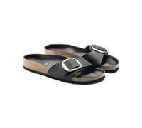 Birkenstock Madrid Big Buckle Oiled Leather Womens Sandals - Black - Black - UK7 EU40 Narrow