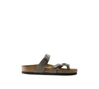 Birkenstock Mayari Leather Crossover Buckle Flat Sandals Stone
