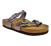 Birkenstock Mayari Saffiano Iridescent Viola Sandals Womens Cross Strap Summe...
