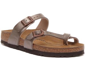 Birkenstock Mayari Skin - Friendly Shiny Straps In Taupe Size UK 3 - 8