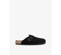Birkenstock Mens Birkenstock Boston Logo-Embossed Shearling-Lined Suede Clogs Black Eur 41 / 7 UK Men