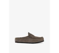 Birkenstock Mens Birkenstock Naples Wrapped Suede Clogs Concrete Gray Eur 43.5 / 9.5 UK Men