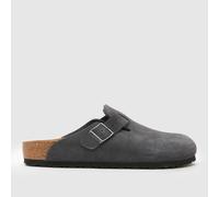 BIRKENSTOCK Men's Boston Clog Sandals in Grey & Brown, Suede, Size: 12 UK 12 (EU 46)