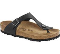 Birkenstock Men's Gizeh Black, Oiled Leather Flip Flops, 9 UK