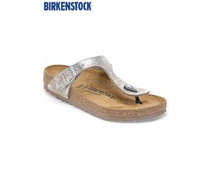 Birkenstock Metallics Silver Gizeh Synthetic Ladies Sandals Metallic Silver