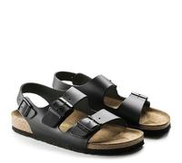 BIRKENSTOCK MILANO BLACK NATURAL LEATHER BACKSTRAP MEDIUM/NARROW WIDTH MEN WOMEN
