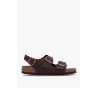 BIRKENSTOCK Milano Dark Brown Birko-Flor Sandals Size: 42, Colour: Bne