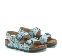 BIRKENSTOCK MILANO HL KIDS BIG DINO LIGHT BLUE SANDALS HOOK&LOOP DINOSAURS