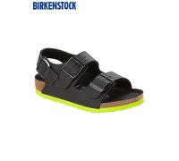 Birkenstock Milano Kids Birko-Flor Desert Soil Black Lime Sandals Black
