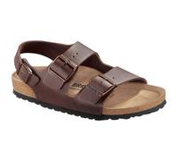Birkenstock Unisex Milano Birko Flor Brown Narrow Sandals Leather - Size EU 36