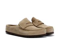 Birkenstock Naples Suede Taupe Regular Clogs UK 7