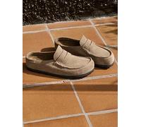 Birkenstock Naples Wrapped Suede Clogs- Taupe, Beige, Size 7, Women Beige