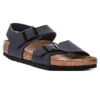 Birkenstock New York Kids Metal Strap Girl Shoes Sandal In Navy UK 3 - 6