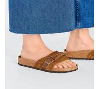 BIRKENSTOCK OITA BRAIDED MINK BROWN MEDIUM/NARROW WIDTH SUEDE SANDALS