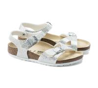 BIRKENSTOCK RIO KIDS SANDALS BIRKOFLOR DOUBLE BUCKLE COSMIC SPARKLE WHITE
