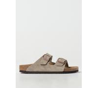 BIRKENSTOCK Arizona Taupe Suede Two Bar Mules Size: 42, Colour: Taupe