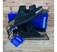 Birkenstock Sandals Womens UK 4.5 Arizona Shearling Black Fur Lined Narrow Slide