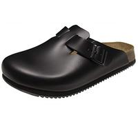 Birkenstock Occupational Men's 'Boston Super Grip' Leather Clogs in Black | Size: 8 Birkenstock Occupational Black 8