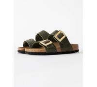 Birkenstock Sydney Big Buckle Synthetic Womens Sandals - Shiny Snake Sage - Shiny Snake Sage - UK5 EU38 Narrow