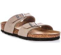 Birkenstock Sydney Bs Slide Dual Buckle Womens Sandal In Taupe UK 4 - 8