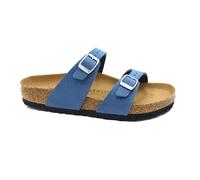 Birkenstock Sydney BS Synthetic Unisex Slides Sandals - Soft Birki Vegan Elemental Blue - Size:UK 5