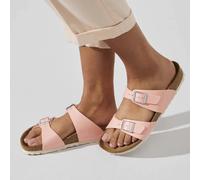BIRKENSTOCK SYDNEY GRACEFUL CORAL PEACH MEDIUM/NARROW WIDTH SANDALS SHINY PINK