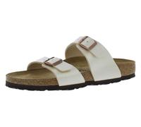 Birkenstock Sydney Narrow Unisex Shoes Size 8, Color: Pearl White/Beige/Black-Beige