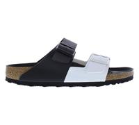 Birkenstock Unisex Adult Arizona Soft Footbed Sandals, Black/White-multi-colored, 10 Women/8 Men