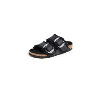 Birkenstock Unisex Arizona Big Buckle Shearling Oiled Leather Black Sandals 5.5 UK