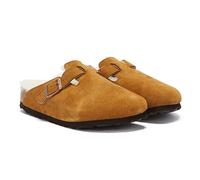 Birkenstock Unisex Boston Shearling Mink Slippers - Brown Suede - Size UK 5