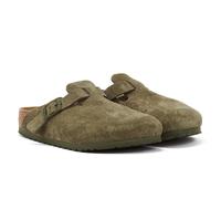 Birkenstock Unisex Boston Suede-Leather Thyme Green Clogs - Size EU 40