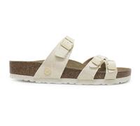 Birkenstock Unisex Franca Rivet Logo Textile Vegan Canvas Eggshell Sandals 7.5 UK