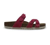 Birkenstock Franca Rivet Logo Textile Unisex Comfort Sandals - Vegan Canvas Fuchsia Tulip - Size:UK 5.5