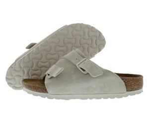Birkenstock Unisex Zurich BS Suede Embossed Sandals, Beige, 4 Narrow