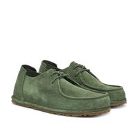 BIRKENSTOCK UTTI LACE THYME MEDIUM/NARROW WIDTH LOAFERS SHOES IN SOFT GREEN SUED